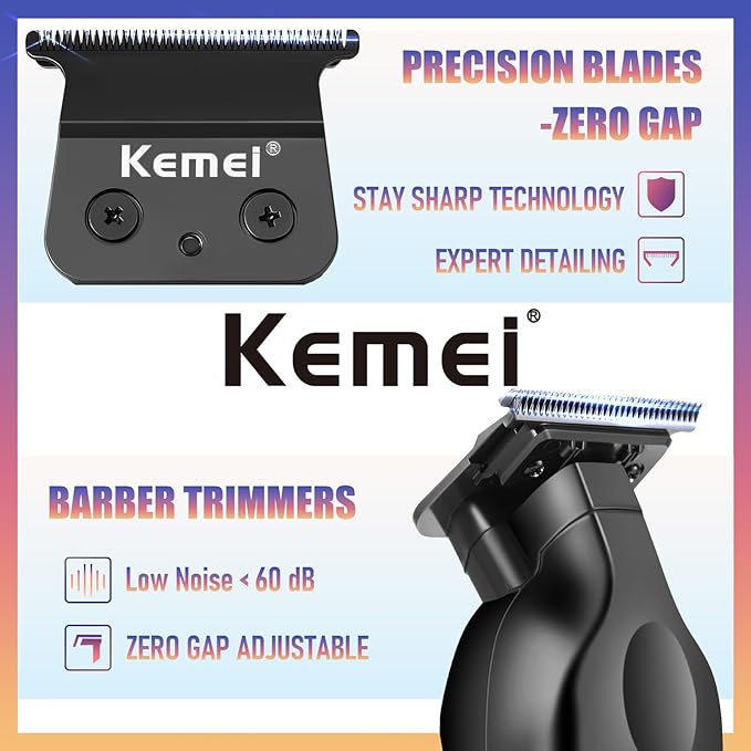 KEMEI 2299 Cordless Hair Clippers for Men Professional Zero Gapped Trimmer & Barber Hair Cutting Kit, Ideal Gifts for Men