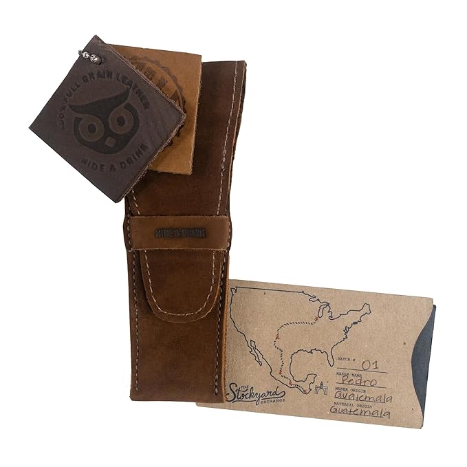 Hide & Drink, Leather Safety Razor Case, Shaving Accessories, Personal Care Essentials, Handmade (Swayze Suede)