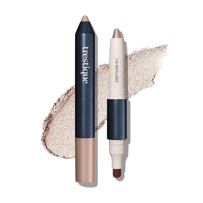 TRE'STIQUE Shadow Crayon, Refillable Eyeshadow Crayon With Built-In Blending Brush, Sustainable Shadow Makeup, Clean Beauty Eyeshadow