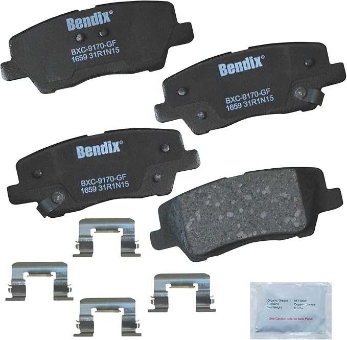 Bendix Priority1 CFC1659 Ceramic Rear Brake Pads for Cadillac ATS 2018-2013, CTS 2019-2014