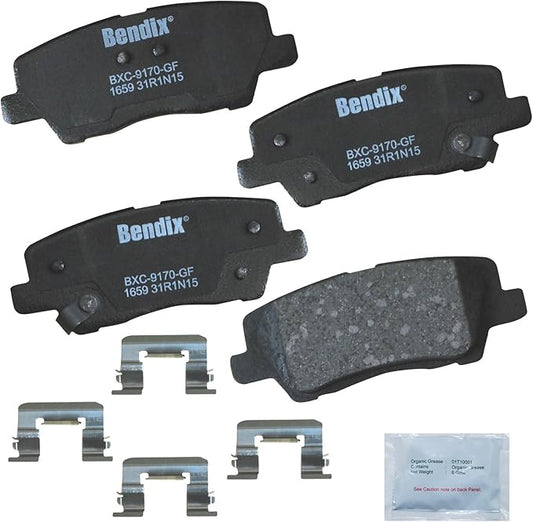 Bendix Priority1 CFC1659 Ceramic Rear Brake Pads for Cadillac ATS 2018-2013, CTS 2019-2014