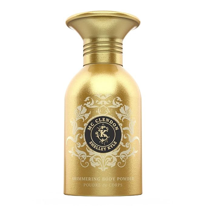 Shelley Kyle Mcclendon Talc Free Shimmer Powder, Body Powder, Dusting Powder, Leaves Skin Soft, Dry, Smooth, and Shimmering, 48g