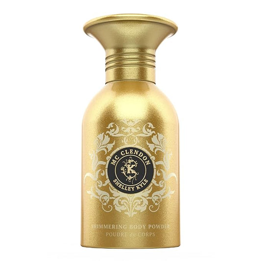 Shelley Kyle Mcclendon Talc Free Shimmer Powder, Body Powder, Dusting Powder, Leaves Skin Soft, Dry, Smooth, and Shimmering, 48g