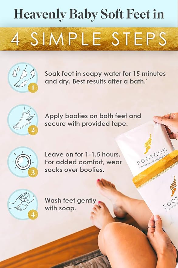 FootGod Exfoliating Foot Peel: Reveal Baby Smooth Feet, Moisturizing Aloe Gently Helps Peel Dead Skin, Eliminate Calluses with Luxury Skincare Technology
