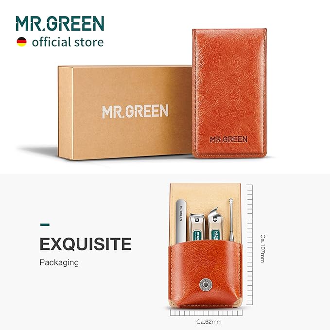 MR.GREEN Portable Manicure Sets Pedicure kits Stainless Steel Nail Clippers Tool Travel Grooming Case Nail Scissors Gift Box (Mr-6103)