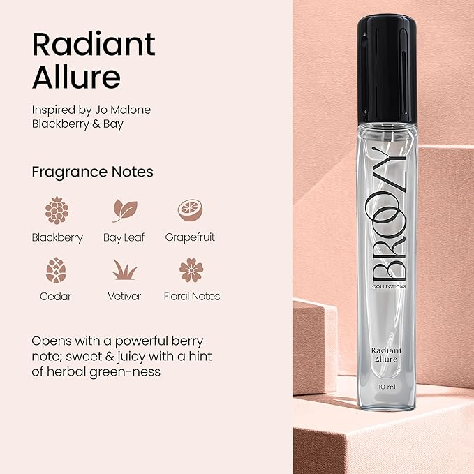 Broozy Collections - Perfume Set for Women | Bundle of 1 Designer Fragrance Jimmy-Choo Eau de Parfum (100ml/3.4oz) and 2 Broozy Mini Scent Samples for Women (10ml each) | Luxury Perfume Gift Set