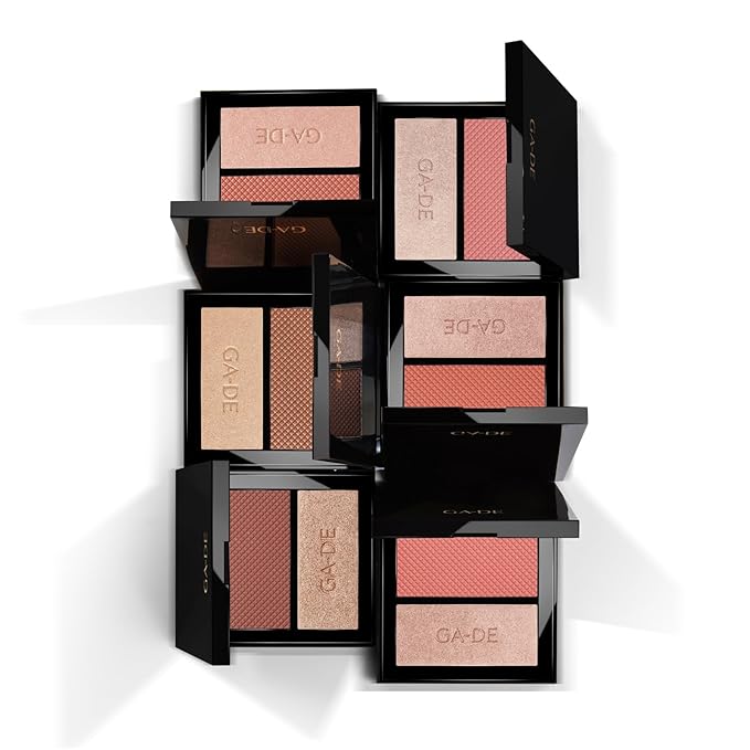 GA-DE Velveteen Blush and Shimmer Duet, 12 - Formulated with Micronized Pearls and Pigments for Sculpting Face and Décolleté - Paraben-Free - 0.26 oz