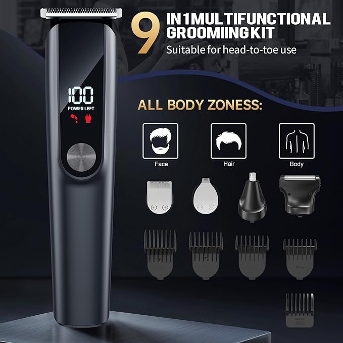 Hair Clippers for Men Professional Rechargeable Cord/Cordless Beard Nose Ear Body Grooming Hair Clipper Trimmer with Smart Charge Technology