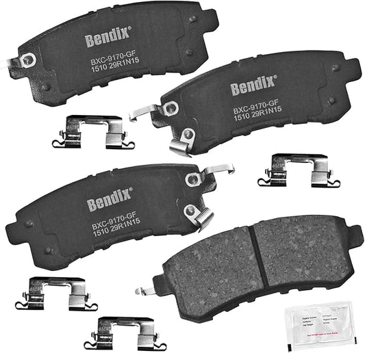 Bendix Priority1 CFC1510 Ceramic Rear Brake Pads for INFINITI QX56 2013-2011, QX80 2024-2014, Nissan Armada 2023-2017