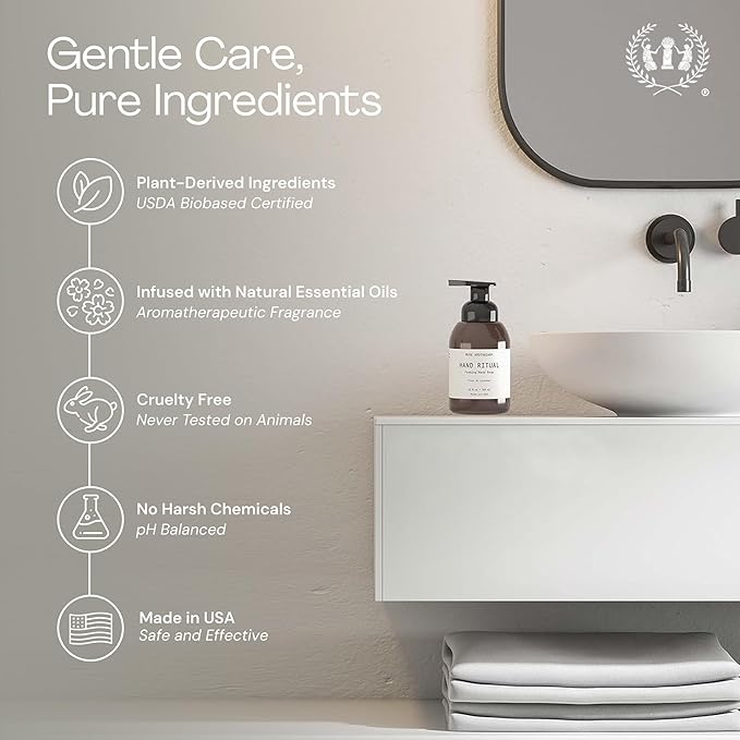 Muse Apothecary Hand Ritual - Aromatic and Nourishing Foaming Hand Soap, Infused with Natural Aromatherapy Essential Oils - USDA Certified Biobased - 11.5 oz, Coconut + Sandalwood