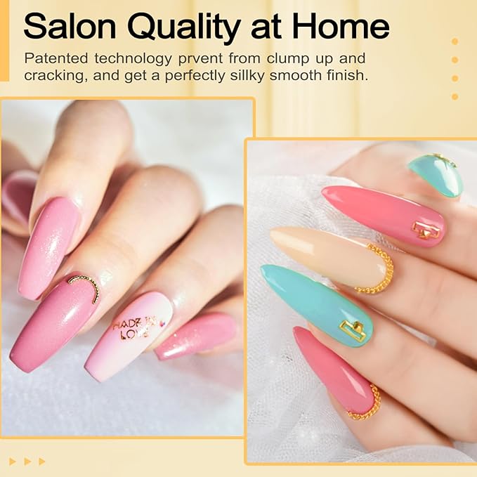 Lavender Violets 48 Pcs Dip Powder Nail Kit Starter, 36 Colors Pink Red Yellow Green Blue with Dip Powder Liquid Set and Essential Manicure Tools for Nail Art Designs B950