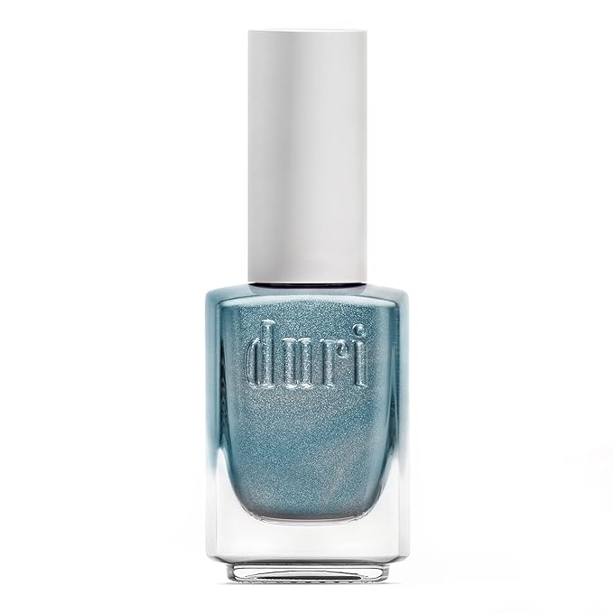 duri Nail Polish, 766 Ocean Vibe, Light Green Metallic Shimmer, Full Coverage, Fast Drying, Shiny Finish