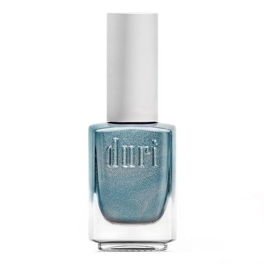 duri Nail Polish, 766 Ocean Vibe, Light Green Metallic Shimmer, Full Coverage, Fast Drying, Shiny Finish