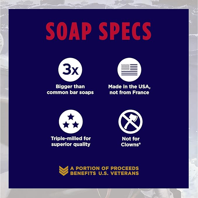 Duke Cannon Supply Co. Big Brick of Soap Bar for Men, Naval Diplomacy - Extra Large, All Skin Types, 10 oz. (Pack of 6)