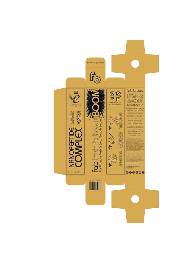 Fab Lash and Brow Boom - The Ultimate Lash and Brow Growth Serum - Lash Serum for Thicker, Longer & Fuller Lashes and Brows - Infused with Castor Oil, Biotin & Eyelash Primer for Healthy Hair Growth