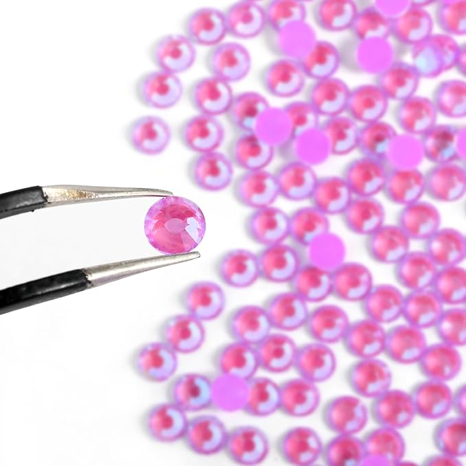 Beadsland 1440pcs Flat Back Crystal Rhinestones Round Gems for Nail Art and Craft Glue Fix, Luminous Purple, SS20,4.6-4.8mm