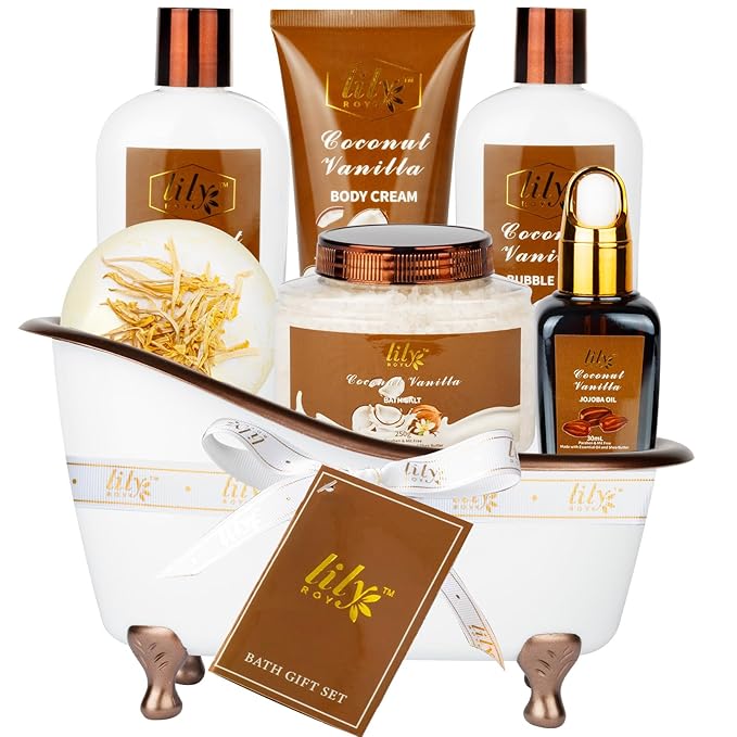 Mothers Day Gifts for Mom - 7-Piece Nourishing Bath & Body Gift Set for Women, Bath Collection with Bath Bomb | Perfect Christmas, Birthday Gifts, Luxury Self Care Kit, All Occasion Gift for Her & Him