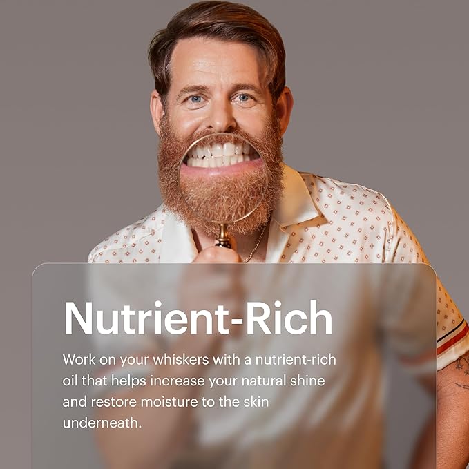 MANSCAPED® Beard Oil, Moisturizing Serum with Jojoba Seed, Sunflower, Sweet Almond Oils for a Nourishing, Hydrating Shine, (1 fl oz) 1-Pack