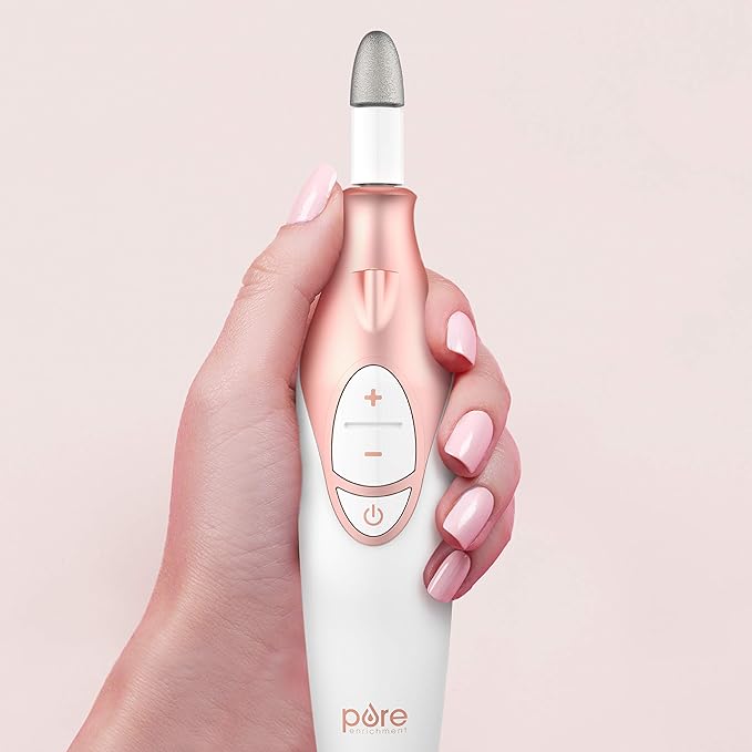 Pure Enrichment PureNails Luxe Rechargeable Manicure Set - Cordless Portable Electric Nail Drill for Acrylic Gel Nails, Manicure Pedicure with 9 Sapphire Filing Attachments and LED Grooming Light