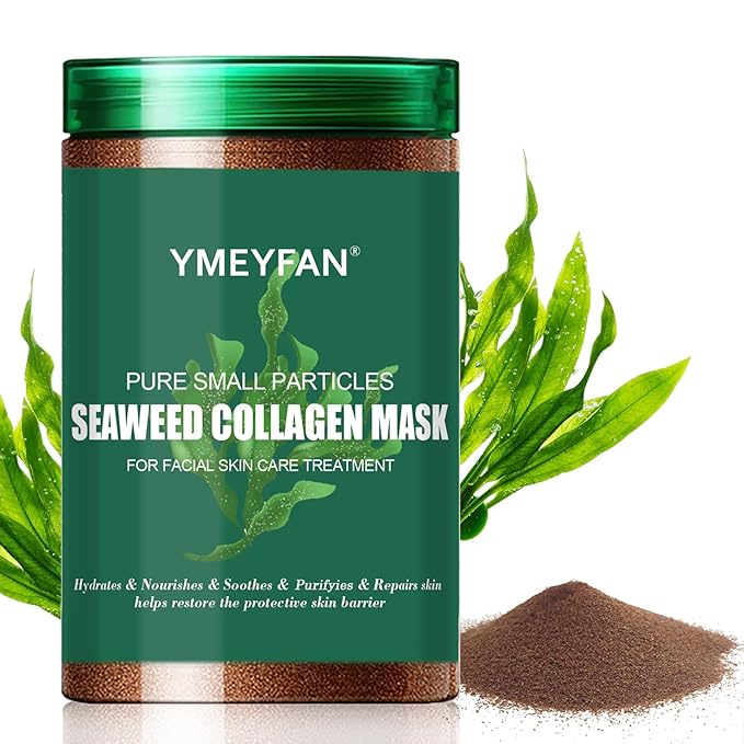 Pure Natural Seaweed Collagen Face Mask Powder, Fragrance-Free, Paraben-Free, Vegan Face Mask Skincare, Algae Seed Mask for Deep Hydrating Purify, Beauty Salon Spa Use for Jelly Mask (500G/17.6oz)