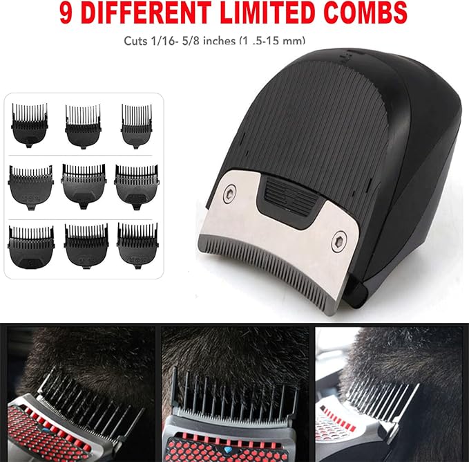 Shortcut Hair Clippers Self-Haircut Kit for Men, Shortcut Self Grooming Haircut Kit with 9 Limited Combs, USB Rechargeable Cordless Electric Hair Trimmer Professional Hair Cutting Machine