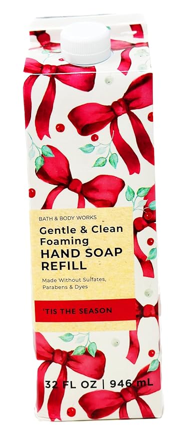 Bath + Body Works Gentle Foaming Hand Soap Refill - XL Size - 32 oz Compatible with all Bath & Body Works Gentle Foaming Hand Soap Bottles (Tis the Season)