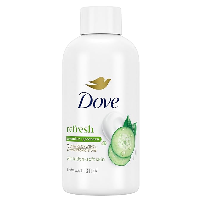 Dove Body Wash 24 Count Refreshing Cucumber and Green Tea Refreshes Skin Cleanser That Effectively Washes Away Bacteria While Nourishing Your 3 oz