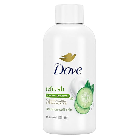 Dove Body Wash 24 Count Refreshing Cucumber and Green Tea Refreshes Skin Cleanser That Effectively Washes Away Bacteria While Nourishing Your 3 oz