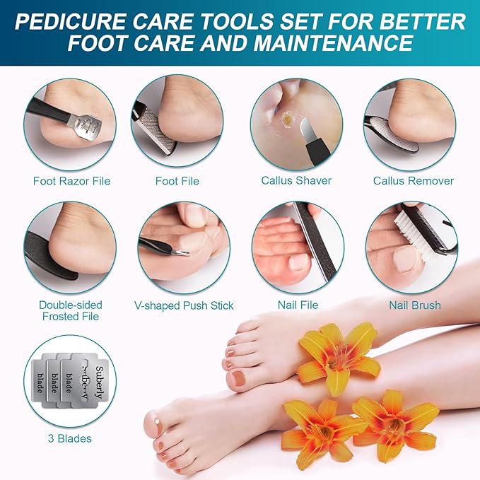 Electric Callus Remover for Feet Rechargeable Portable Electronic Foot File Pedicure Tools 16 In 1 Foot Callus Remover Kit Foot Scrubber Professional Foot Care To Remove Dead Skin Hard Skin Dry Cracks