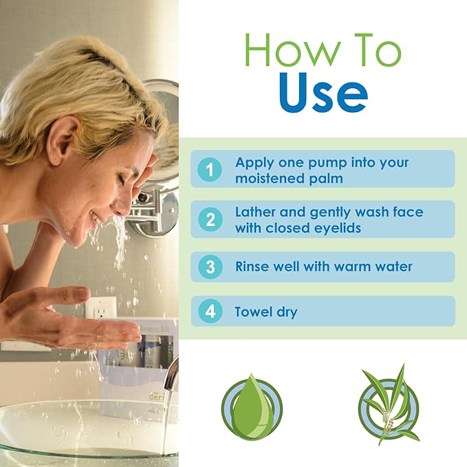 Eye Eco Age-Defying Tea Tree Eyelid and Facial Cleanser –Hydrating & Non-Irritating Cleanser – Infused with Shea Butter & Vitamin E - Vegan and Gluten-Free -180mL