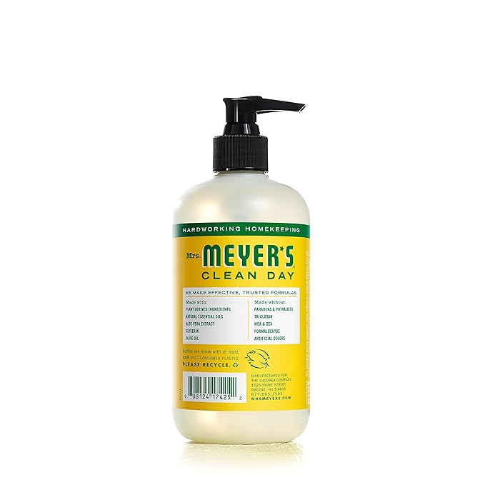 MRS. MEYER'S CLEAN DAY Hand Soap, Made with Essential Oils, Biodegradable Formula, Honeysuckle, 12.5 fl. oz - Pack of 3
