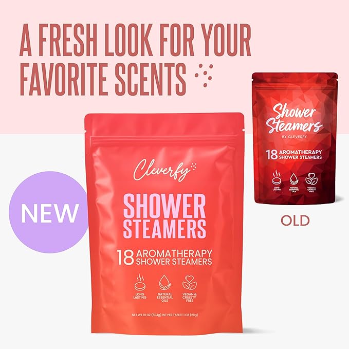Cleverfy Shower Steamers Aromatherapy for Women and Men – Mothers Day Gifts for Mom – Self-Care Shower Bombs for Stress Relief and Relaxation – 18 Tablets