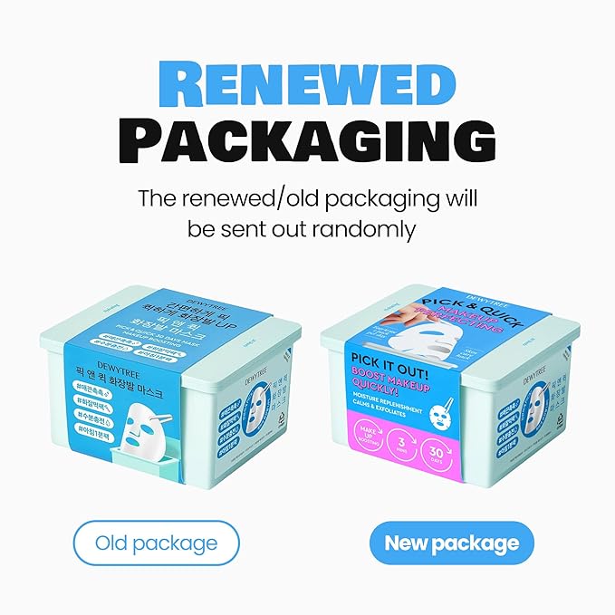 DEWYTREE Pick and Quick Refreshing Aqua Mask 30 Sheets | Moisturizing Sheet Masks for Face w/Hyaluronic Acid | Gentle Korean Sheet Mask Skin Care w/Amino Acids | Hydrating Face Mask Sheets