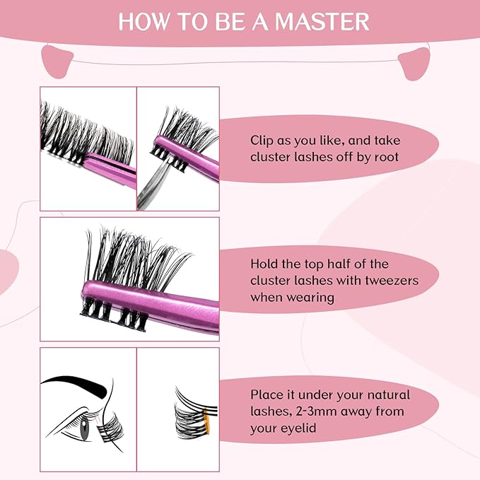 Cluster Lashes, 72 Pcs Individual Lashes, Lash Clusters DIY Eyelash Extension, Super Thin Band Reusable Soft & Comfortable (Freedom-D-12mm)