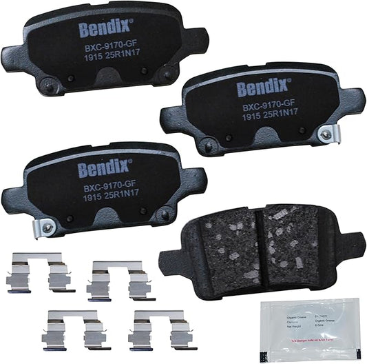 Bendix Priority1 CFC1915 Ceramic Rear Brake Pads compatible with Buick LaCrosse 2017-2019, Regal Sportback, TourX 2018-2020; Chevrolet Equinox 2018-2020, Malibu 2016-2019; GMC Terrain 2018-2020
