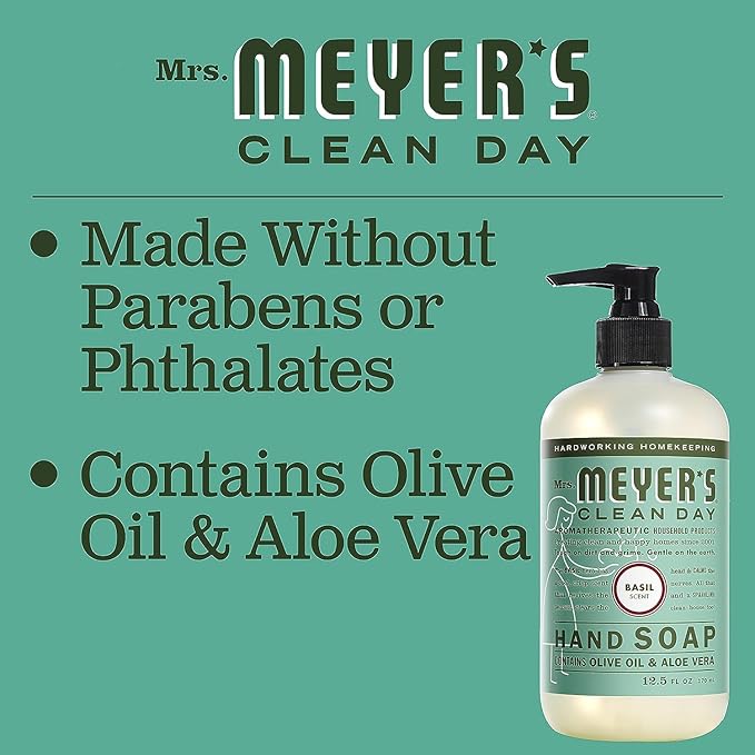 Mrs. Meyer's Liquid Hand Soap Variety, 1 Basil, 1 Snowdrop Hand Soap, 1 CT