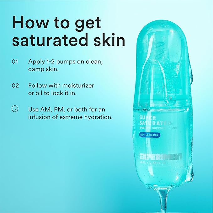 Super Saturated Hydrating Barrier Serum – 30% Glycerin for Deep Moisture, Plump & Dewy Skin | Niacinamide & Polyglutamic Acid, 1.35 FL OZ – Vegan for All Skin Types