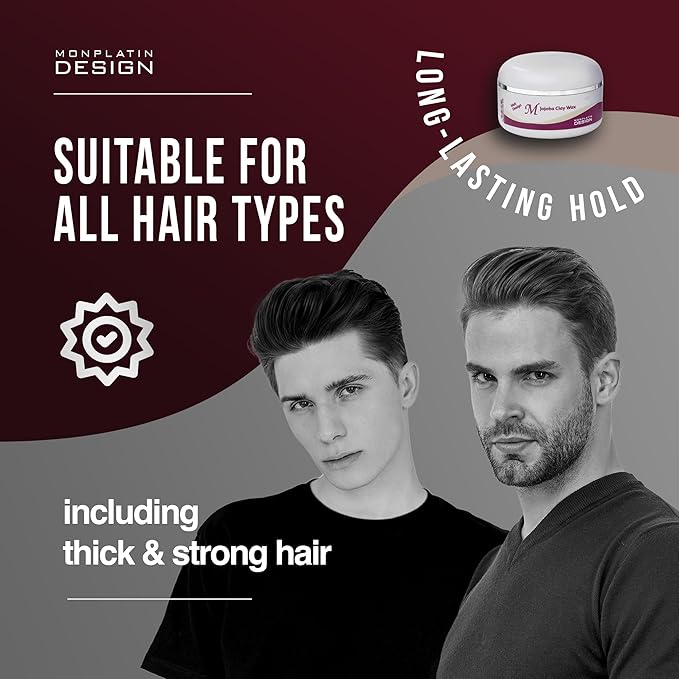 Mon Platin Jojoba Hair Wax - Men's Matte Styling Grooming Product for Hair with Firm Hold, Moisturizing Extract - Flake-Free, 150 ml