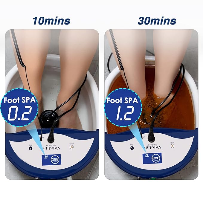 Ionic Foot Bath Detox Machine, Ion Detox Foot Bath Cleanse, Foot Detox Spa with Waist Strap, Arrays, Slippers | LCD Display, Time Setting…
