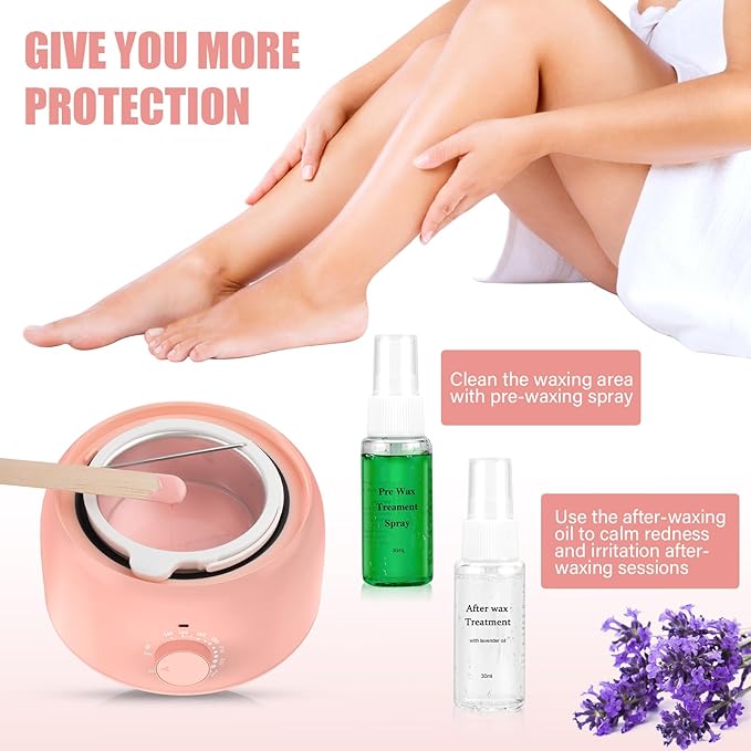 Waxing Kit - TIKESI Wax Warmer for Hair Removal, Hard Wax Kit with 14oz 5 Bags Hard Wax Beans for Full Body, Legs, Face, Eyebrows, Bikini, Brazilian Waxing Kit for Women Men