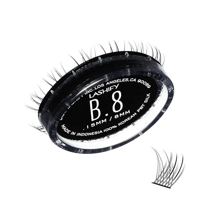 Lashify Bold 8mm Gossamer Eyelash Extensions Refill, Black, DIY False Lashes for a Natural Look