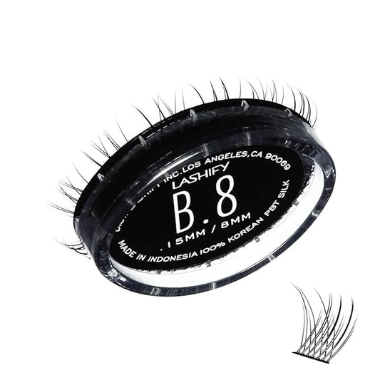 Lashify Bold 8mm Gossamer Eyelash Extensions Refill, Black, DIY False Lashes for a Natural Look