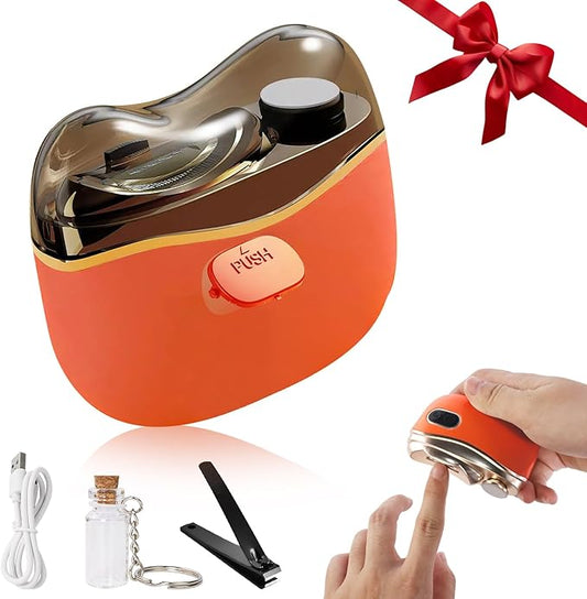 Electric Nail Clipper, Automatic Electric Nail Trimmer and Polisher for Adults Seniors, Intelligent Electric fingernail Clippers with Collector, Gift for Your Loves (Orange)