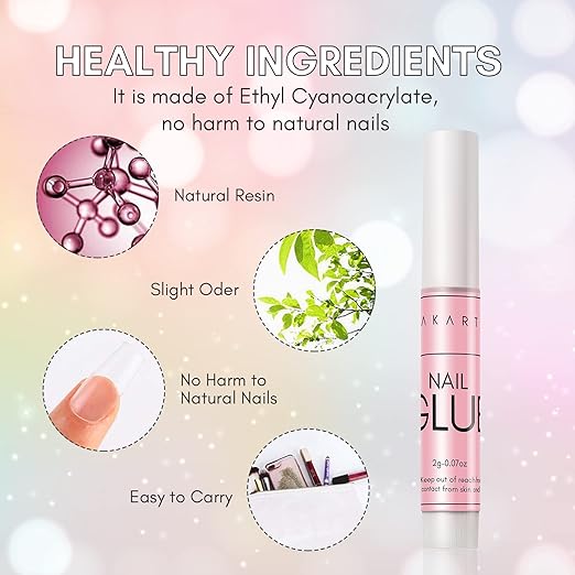 Makartt 40Pcs Nail Glues Bulk for Acrylic Nails with Coffin Nails Tips Bundle, Super False Nail Adhesive Glue for Nail Repair, 500pcs Clear Full Cover Press on Nails Long Ballerina Nails 10 Sizes