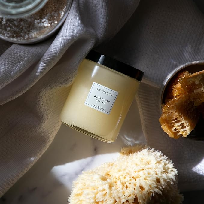 Archipelago Botanicals Black Honey Body Scrub, Exfoliating Body Scrub for Rejuvenated, Smooth and Glowing Skin, Made with Natural Ingredients, Blended with Honey (9.4 oz)