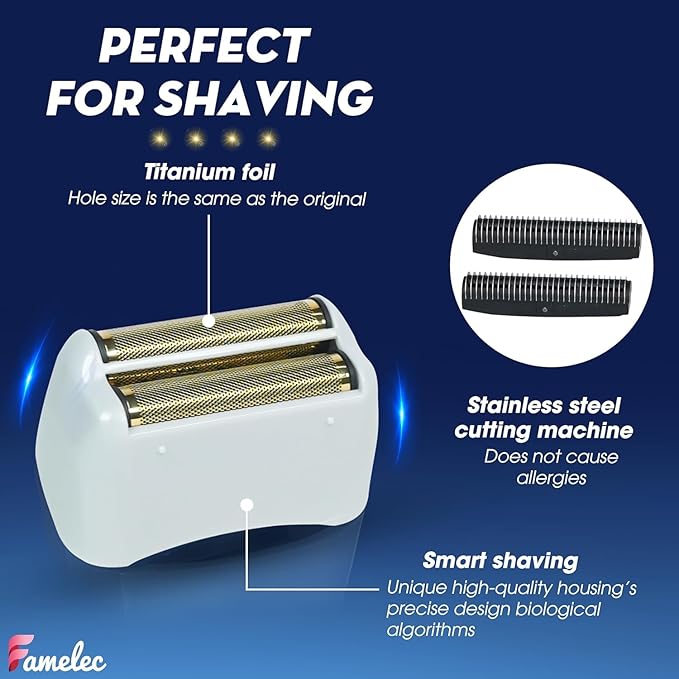 Pro Foil and Cutters for Andis Foil Shaver Models TS1 17150 17235 17220 TS2 17200, Razor Blades & Gold Foil Shaver Blades Compatible with Andis Shaver Foil Replacement #17155 17160 17280