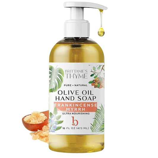 Brittanie’s Pure Castile Liquid Soap Refill, Frankincense, 16 Ounce | Dish Soap, Hair & Body, Home, Gentle and Pure, Made with Natural Luxurious Oils, Vegan & Gluten Free Non-GMO