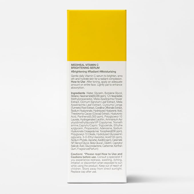 MEDIHEAL Vitamin C Brightening Serum (1.35 fl oz, 1 Pack) - Tone-Texture-Glow Care, Manage Skin with Vitamin C, Niacinamide, Hyaluronic Acid