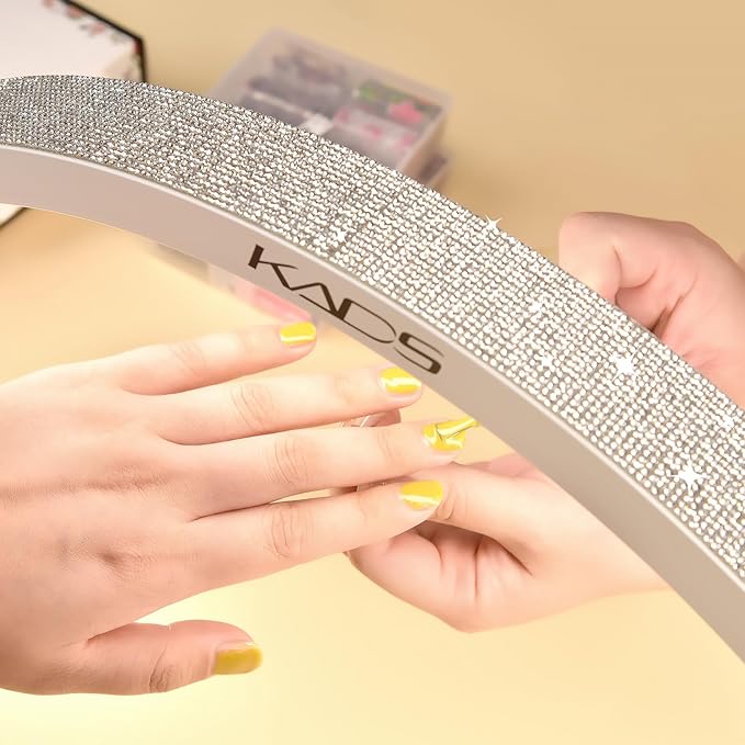 KADS 29In Wide Half Moon Nail Desk Lamp, Half Moon Light for Nail Desk, Lash Light for Eyelash Extensions with 3 Color Temperature 3000k-6500k for Nail, Lash, Tattoo, Skincare (White), E00196