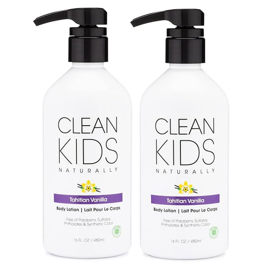 Gabriel Cosmetics Clean Kids Naturally Tahitian Vanilla Body Lotion, 16oz (2 Pack) EWG Verified